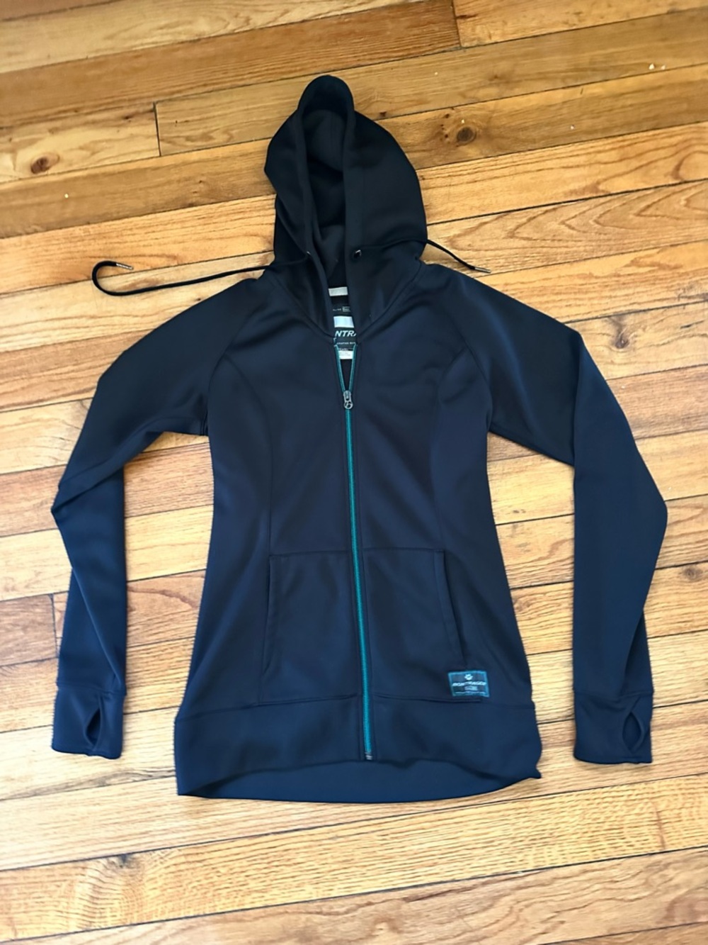Bontrager Black Zip-Up Hoodie with Teal Zipper